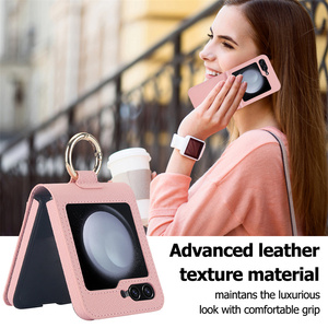 Ringgesp Pu Lederen Portemonnee Hoesje Met Kaartsleuven Houder Mobiele Hoes Voor Samsung Z <span class=keywords><strong>Flip</strong></span> 6 5 4 3 Telefoon Case <span class=keywords><strong>Holster</strong></span>
