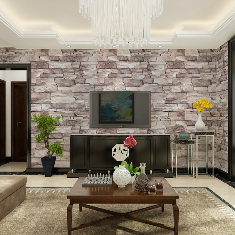 Hot selling Moisture-proof  self-adhesive  3d pvc wallpaper for washroom