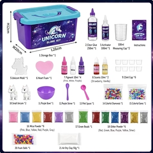 Kit de Slime DIY Unicornio Sin Residuos, Juguete Sensorial Blandito con Arcilla de Secado al Aire - Product Image 3