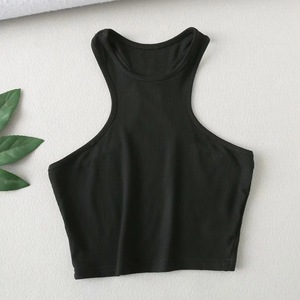 Mode estivale Vêtements pour femmes Vente en gros de t-shirts courts personnalisés Sexy Slim Tops Sleeveless Débardeurs côtelés pour femmes - Product Image 6