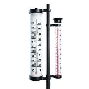 Station météo de jardin extérieure 3-en-1 : aiguille à vent, pluviomètre et thermomètre – Piquet de mesure météorologique pour pelouse et cour arrière - Product Image 3