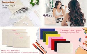 Pochette de voyage en toile de coton personnalisable avec logo imprimé pour maquillage, cosmétiques, crayons et articles de toilette – Vente en gros - Product Image 4