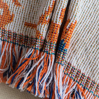 Couvertures tissées décoratives de bonne qualité en mélange jacquard personnalisé 55% polyester 45% coton de style américain Couverture de serviette