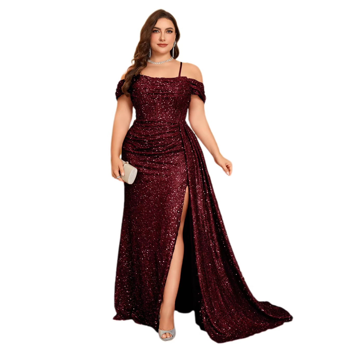 Buy In Bulk Front Split Evening Dress Elegant V-Neck Design | Alibaba.com