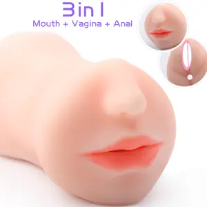 S-HANDE 3 in 1 künstliche Muschi realistische männliche Tasche Pussy tiefe Kehle Mund Vagina Pussy Sexspielzeug für Männer
