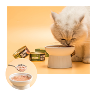 Vente en gros de collations pour animaux de compagnie en conserve 85g Gâteries de type gelée pour chat Lait de poulet et de chèvre Saveur de poisson Thon Vendre Les chats eux-mêmes Les vendent Petits