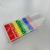 Boîte de rangement transparente en acrylique pour 160 tuiles de mahjong, ensemble d'échecs internationaux en plastique pour enfants, horloges à affichage clair