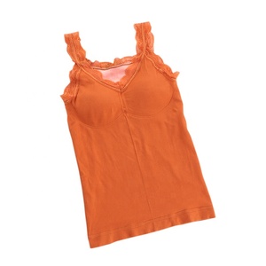 Gilet da donna per l'inverno senza cuciture Top di <span class=keywords><strong>velluto</strong></span> ispessimento per le donne Sexy con scollo a V di pizzo biancheria intima termica - Product Image 5