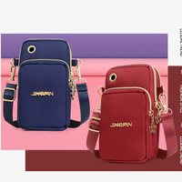 Tas selempang bahu ponsel Pria Wanita, dompet tangan vertikal, tas kurir selempang pinggang ponsel Mini