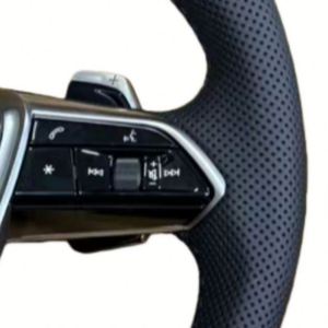 Volant en cuir noir pleine fleur à fond plat pour <span class=keywords><strong>Audi</strong></span> A4 B8 <span class=keywords><strong>Sline</strong></span> S3 8V A3 RS3 SQ5 8P A5 A6 C6 S5 RS4 A5 A7 B8 S4 – Vente en gros - Product Image 6