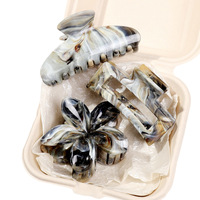 Pince à cheveux en acétate motif fleur de frangipanier marbrée, style Océan, épingles à cheveux géométriques, bijoux de plage d'été style sirène pour femme