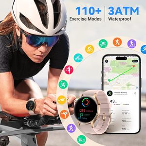 Montre connectée <span class=keywords><strong>Fitpolo</strong></span> pour femme, écran AMOLED 44-49 mm, étanche IP67, suivi d'activité, appels/messages, fréquence cardiaque, SpO2, boîtier en céramique - Product Image 6