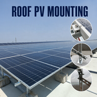 Système de montage de panneaux solaires, supports pour toit en béton, kit de montage solaire pour toit plat personnalisé, inclinaison réglable, galvanisé à chaud, 20-25
