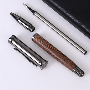 Bolígrafo de Metal y Madera de Lujo, Color Negro Metálico, con Logotipo Personalizado de Alta Calidad, Tinta Azul de 0.5 mm, <span class=keywords><strong>para</strong></span> Oficina y Escuela, Madera de Palisandro y Sándalo - Product Image 6
