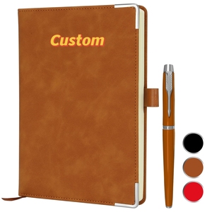 Tùy chỉnh một mẫu trước khi đặt hàng của bạn đặt hàng số lượng lớn <span class=keywords><strong>casebound</strong></span> Tạp Chí cá nhân tổ chức Red PU A5 Tạp Chí máy tính xách tay với bút vòng lặp - Product Image 5