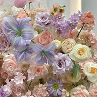 Arche florale avec accents de nœuds, toiles de fond de mariage, décor d'événements, murs de fleurs artificielles en soie pour séances photo