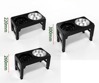Station de nourrissage surélevée réglable pour animaux de compagnie, double bols en acier inoxydable, support surélevé en plastique pour chiens et chats, intérieur/extérieur