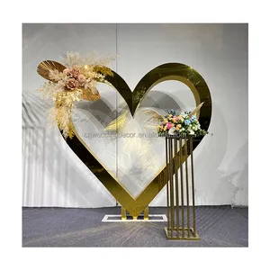 Newly Gold Heart Shaped Wedding Arch Wedding Backdrop Wedding Decorations