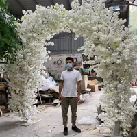 Arche métallique de luxe en gros pour extérieur, avec fleurs artificielles, pour toile de fond de mariage, décoration de fête, écologique