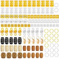 Perles pour cheveux en gros d'usine pour dreadlocks, boîte personnalisée en PVC, 133 pièces, bijoux capillaires, anneaux, coquillages et manchettes pour cheveux
