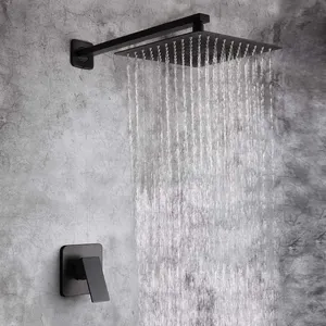 Bathroom Luxury Rain Mixer Combo Set Wall Mounted Rainfall Shower Head System