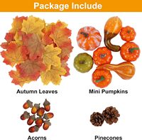 Ensemble de décor de citrouilles d'automne Mini gourde artificielle feuilles d'automne glands pour la maison centres de table d'automne Tables récolte de Thanksgiving