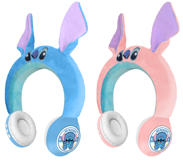 2025 Latest Custom Cartoon Open-Ear Plush Headphones for Kids Wireless Overhead Headphones LED Battery Indicator Kids' Promotion