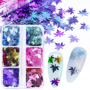 Nuova mappa foglia Nail Art paillettes gioielli stile autunnale colorato foglia d'autunno Glitter decorazioni <span class=keywords><strong>per</strong></span> Nail Art - Product Image 5