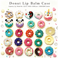 ISMAN - Set de Bálsamos Labiales Compactos en Forma de Donut, Panda, Unicornio, Corazón y Estrella, Color Rosa y Azul, Envases Kawaii de Plástico para Cosméticos, Venta al Por Mayor