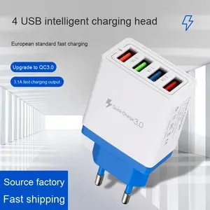 Cargador inteligente QC3.0 4USB, multipuerto 3A, cabezal de carga rápida, adaptador de teléfono móvil de tendencia para <span class=keywords><strong>Dodge</strong></span> Charger, labio frontal - Product Image 3