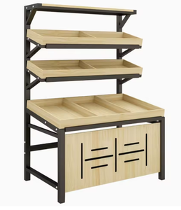 Étagère de présentation simple face pour supermarché, 3 niveaux, pour <span class=keywords><strong>fruits</strong></span> <span class=keywords><strong>et</strong></span> légumes, en métal écologique - Product Image 2