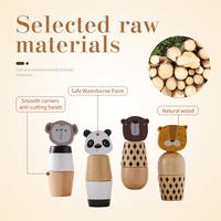 Ensemble de jouets en bois FSC à visser et à empiler Montessori, blocs d'empilage et d'association avec écrous et boulons pour tout-petits, personnalisable OEM, prêt pour FBA