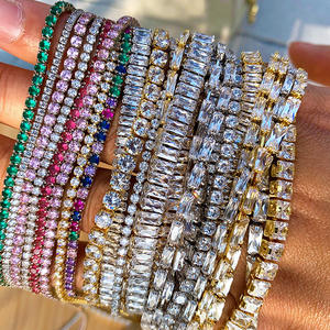 RAKOL BP5119 mazon Luxury Gold Plated 3mm 4mm 5mm Round Square Cubic Zirconia Pulsera de tenis para hombre - Product Image 5