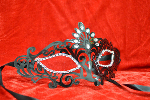 Maschera Semifacciale Femminile con Design a Reticolo e Diamanti per <span class=keywords><strong>Capodanno</strong></span>, Spettacoli Cosplay e Gala Annuale - Product Image 6