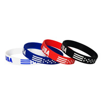 Bracelets en silicone avec drapeau national, bracelets en caoutchouc patriotiques, accessoires légers et confortables pour les fans