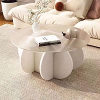 Table basse en verre trempé pour salon, design moderne minimaliste et contemporain de luxe