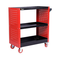 Chariot à outils d'atelier à 3 niveaux personnalisé/en gros avec panneau de suspension, certifié CE, support OEM