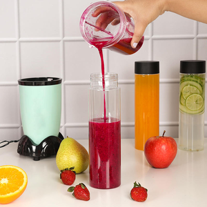 500ml 600ml Custom Transparent Disposable Juice Tea Beverage Bottles <b>Plastic</b> Screw <b>Cap</b> With Label - Product Image 5