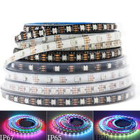 Bande LED personnalisée 5V 12V 24V RGB Rgbw Rgbww RGBIC IP65/IP67/IP68 étanche Tira Led Strip WS2812B WS2811 WS2815 5050