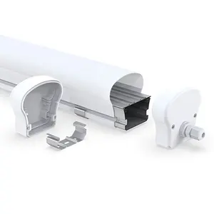 Pantant IP 65 led tri-proof light tube housing,extrusion plastic tube with aluminum inserter indoor and out door light housing