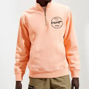 Custom Men's Sweatshirts New Design Fleece Quarter Zip Pullover Golf Sweatshirt Hoodies Solid Color Quarter Zip Sweatshirts Men