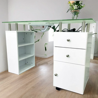 Table à ongles pliable simple, table de manucure, aspirateur à ongles intégré, table de manucure économique, ensemble bureau et chaise