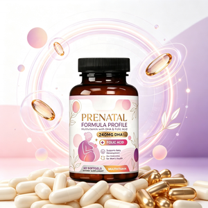 Vitaminas Prenatales de Marca Propia con Ácido Fólico y Omega 3 DHA, Multivitamínico Diario para el <span class=keywords><strong>Embarazo</strong></span> Sin OMG, 60 Cápsulas Blandas - Product Image 6