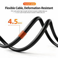 Cable de Extensión Tipo-C Macho a Hembra de 5 Pines con Brida de Rosca, Soporte de Montaje en Panel para Datos y Carga