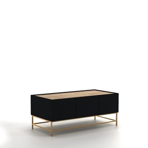 Table basse moderne en CNC avec finition membrane en chêne Sonoma gris - Product Image 2