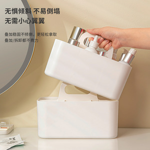Desktop Portable <b>Storage</b> <b>Box</b> Rectangle Multi Compartment For Office Desk Makeup Cosmetics Organizing White Sky <b>Blue</b> Yellow Pink - Product Image 3