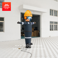 Marionnette gonflable géante de travailleur du bâtiment - Homme de sécurité personnalisé à 360° pour la promotion d'événements en extérieur