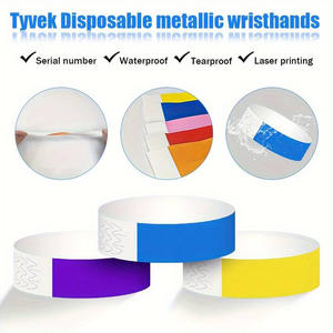 Bracelet en Tyvek imperméable personnalisé, <span class=keywords><strong>billet</strong></span> d'entrée jetable pour parc d'attractions, bracelet en papier <span class=keywords><strong>pas</strong></span> <span class=keywords><strong>cher</strong></span>, fournitures promotionnelles pour fêtes - Product Image 2