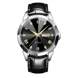 Men's business <b>watch</b> with steel strap casual and versatile dual calendar quartz <b>watch</b> - Product Image 4
