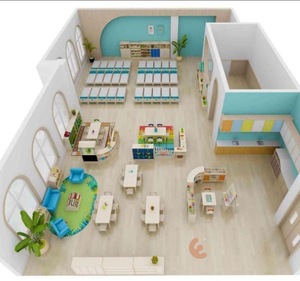 Ensemble de meubles de garderie Eibele à prix abordable, ensemble de meubles de maternelle en bois, design de salle de classe pour enfants - Product Image 6